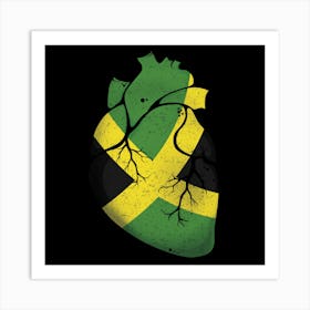 Jamaica Heart Flag Art Print