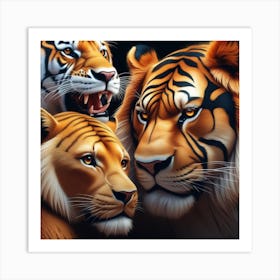 An Intense Close Up Of Tiger   Art Print