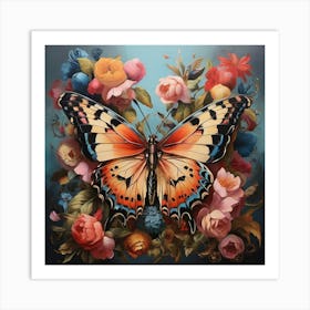 Maximalist Animal Painting Butterfly Art Print 3 Art Print