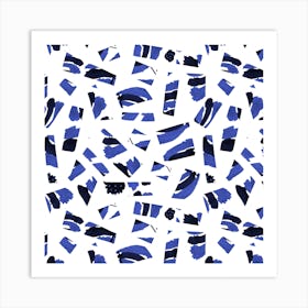 Abstract Cutouts Blue Black Art Print