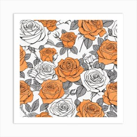 Orange Roses 7 Art Print