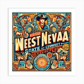 West Nevada State Of Cowboys Art Print