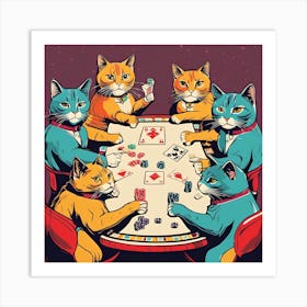 Purrfect Poker Art Print