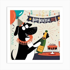 An Illustration Of A Black Dog Wearing A Cq3dmhjbsi D7qeddrkvvq Aj22mu39s6curqzjc H2aq Art Print