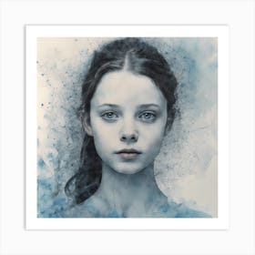 Girl With Blue Eyes Art Print