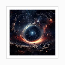 Space Scene A Large Black Hole In The Middle Of Space (1) Art Print