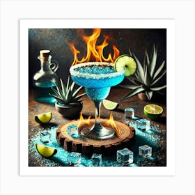 A Beautifully Presented Blue Agave Margarita Serve Art Print