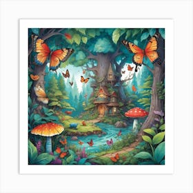 Mushroom Forest Art Print