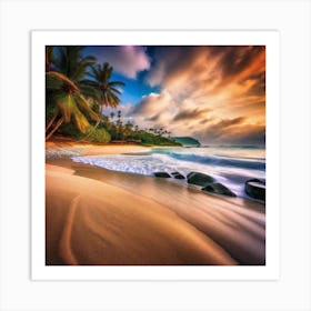 Sunset On The Beach 81 Art Print