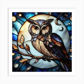 Owl In The Night Sky Art Print