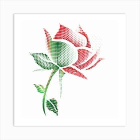 Polka Dot Rose Art Print