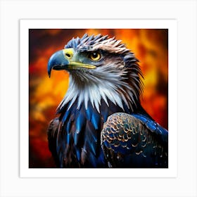 Watercolor American Eagle Studio Photography Complex Details High Detail Art Print