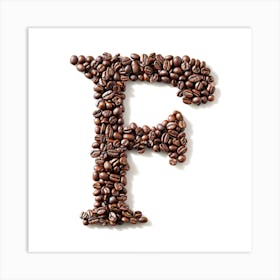 Coffee Beans Letter F Art Print