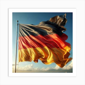 German Flag Waving In The Wind Art Print