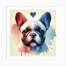 Watercolor French Bulldog 4 Art Print