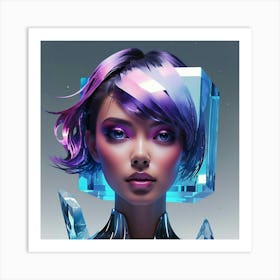 Futuristic Girl Art Print