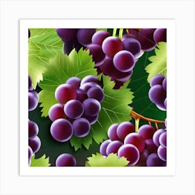 Purple Grapes Art Print