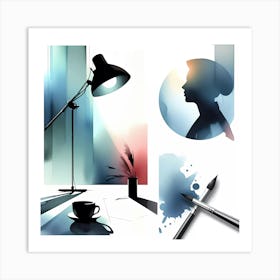 Silhouette Of A Woman 4 Art Print