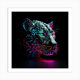 Neon Leopard 2 Art Print