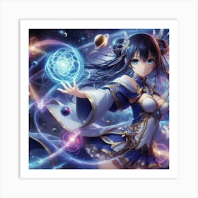 Anime Girl In Space Art Print