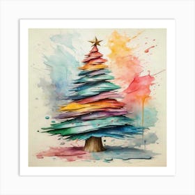 Christmas Tree Painting Art Print