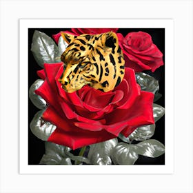 Tiger Roses Art Print