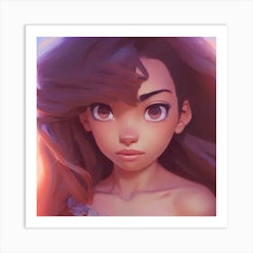 Disney Princess Hyper-Realistic Anime Portraits Art Print