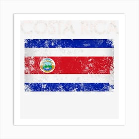 Vintage Costa Rica Rican Flag Pride Gift Art Print