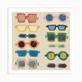 Colorful Sunglasses Art Print