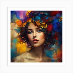 Abstract Painting Of A Beautiful Women  Art Print