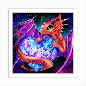 Heart Dragon Art Print