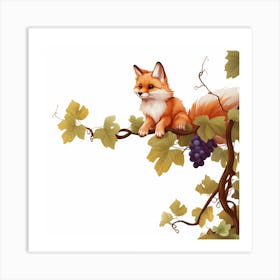 Fox And Grapes (6) Art Print