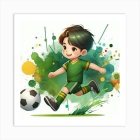 boy soccer player 2 Art Print