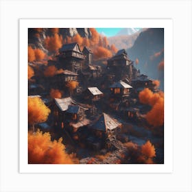 Autumn Village 47 Art Print