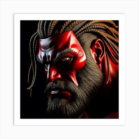 Barbarian with Red Mask Art Print