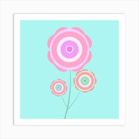 Pastel Flower Bunch Pink Art Print