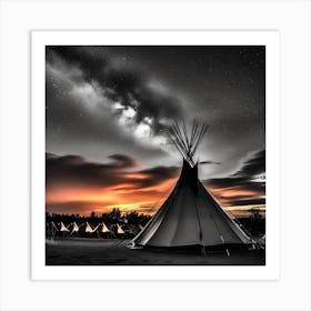 Teepee At Night 1 Art Print