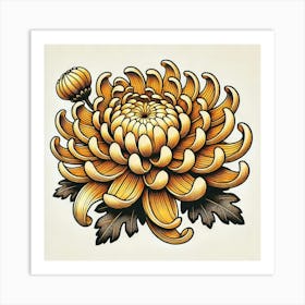 Tattoo Chrysanthemum 1 Art Print