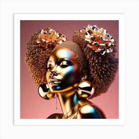 Golden Ebony Queen Art Print