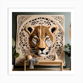 Cheetah Head Bohemian Wall Art 5 Art Print