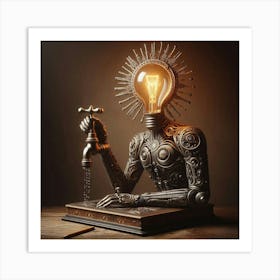 Light Bulb Man Art Print