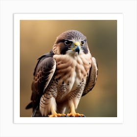 Photo Stunning Bird Portrait In Wild Nature Majestic Falcon Staring With Sharp Talons In Focus 2 Art Print