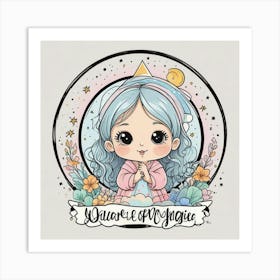 Little Girl With Blue Hair Art Print