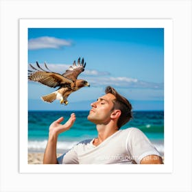 Man With A Hawk Art Print