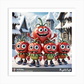 Tomatoes In The Snow Art Print