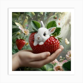 Strawberry Bunny 2 Art Print