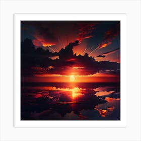 Sunset Over Water 3 Art Print