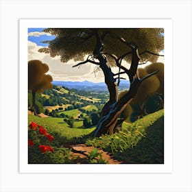 Landscape With Trees 1 Art Print