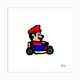 Mario Square Art Print