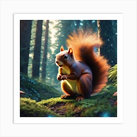 Red Squirrel In The Forest 44 Art Print